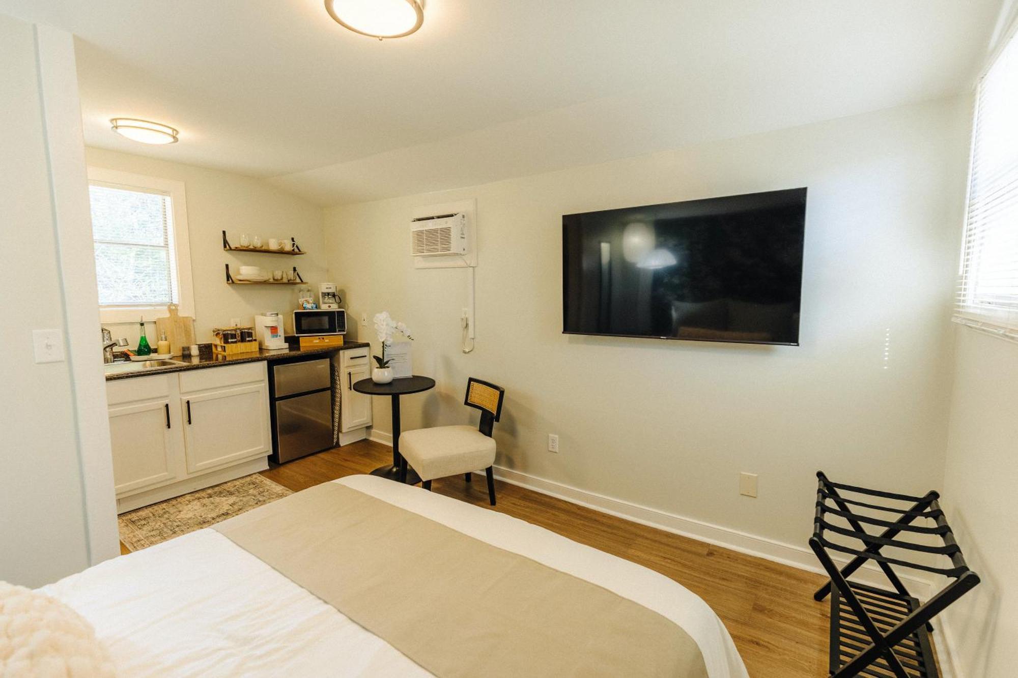 Centrally Located Tiny Queen Bed Rear